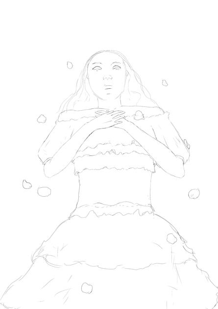 Buried roses sketch
